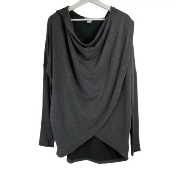 ATHLETA WOMEN'S CHARCOAL GRAY PURANA WRAP HOODIE SWEATSHIRT SWEATER Sz 1X - Picture 3 of 16